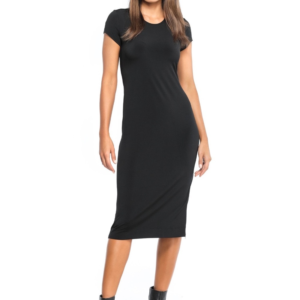 Anatomie Devia Two Side HI Zipper Dress Black Size XS